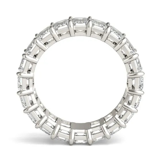 6 1/4 CTW Emerald Lab Grown Diamond Couture Classic Eternity Ring 14K