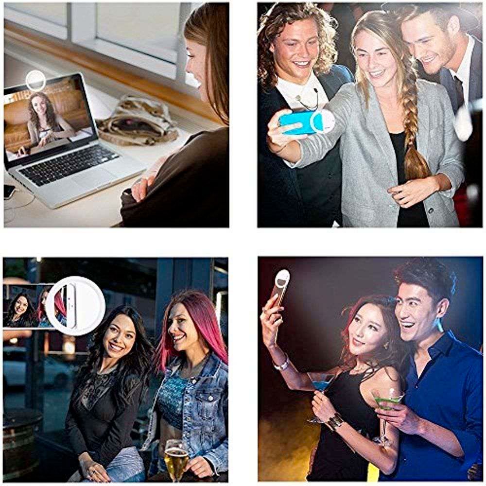 Selfie ring light three lighting modes demonstration