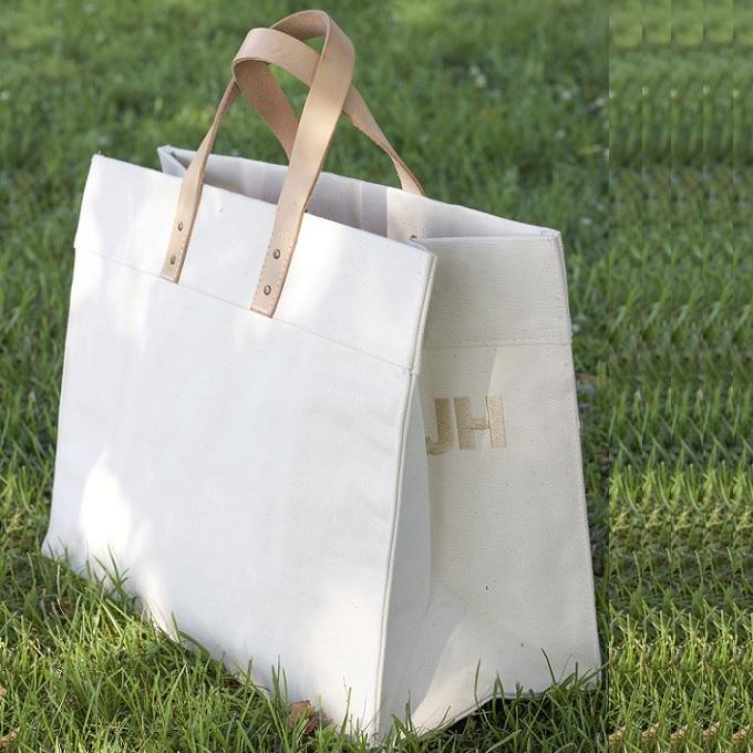 Box Tote Bag Canvas and Leather - Snagva