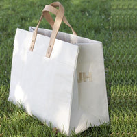 Box Tote Bag Canvas and Leather - Snagva