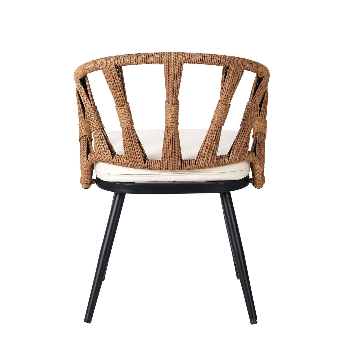 Contemporary Outdoor Set with PE Rattan Chairs and Plastic Wood