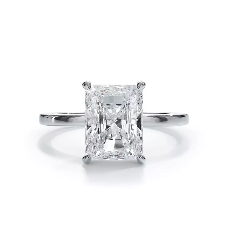 AGI Certified 2 CTW Lab-Grown Emerald Cut Diamond Solitaire Engagement