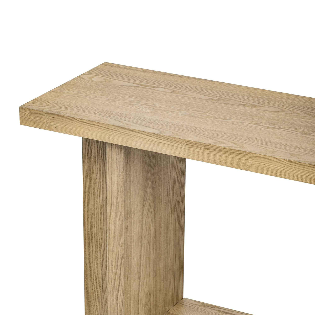 Vintage-Inspired and Ash Wood Veneer ConsoleTable with T-Leg