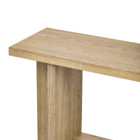 Vintage-Inspired and Ash Wood Veneer ConsoleTable with T-Leg