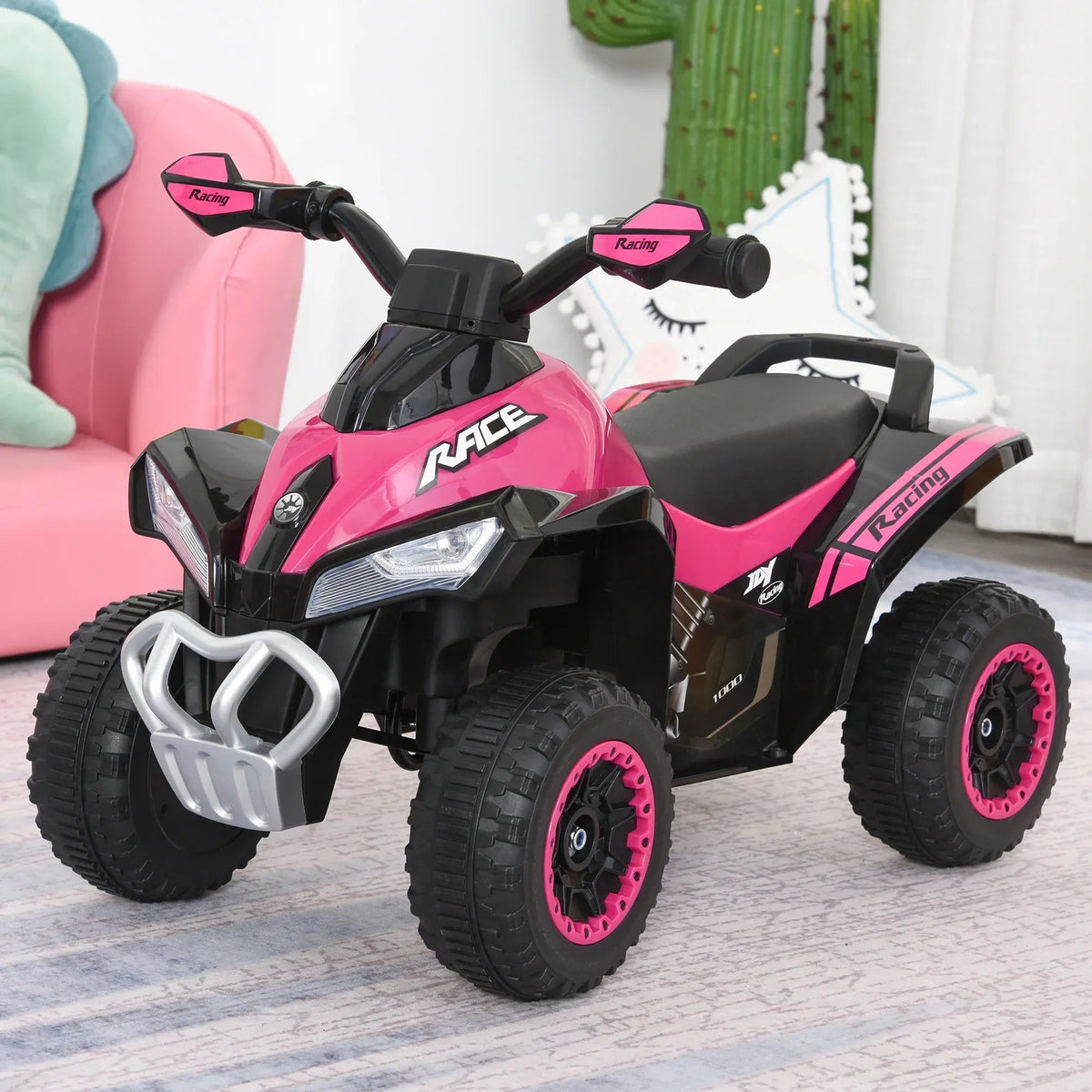 Kids Ride on Toy 4 Wheel Motorcycle Car for 18-36 Months Pink - Snagva
