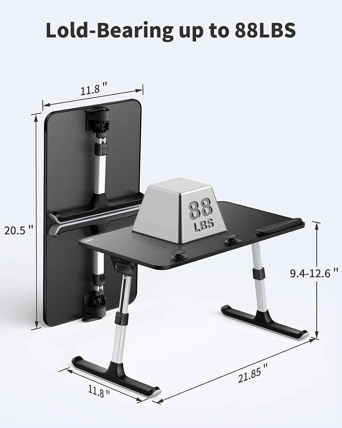 Height and Angle Adjustable Laptop Desk for Bed and Couch