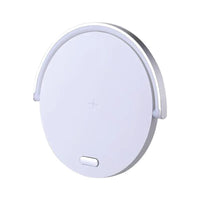 Wireless charger block holder from side angle showing slim, compact design.