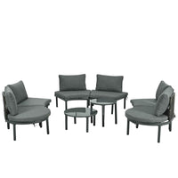 8-Piece Patio Sofa Furniture Set, Half Moon Outdoor Sectional Sofa