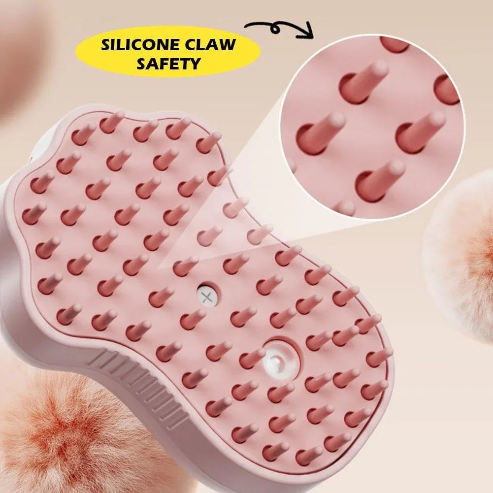 Electric grooming comb held by hand, showing compact and ergonomic design.
