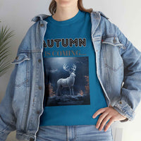 Autumn is coming: Fall Vibes T-shirts | Deer Drinking Brook Leaves Cha