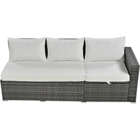 Outdoor 6-Piece All Weather PE Rattan Sofa Set, Garden Patio Wicker