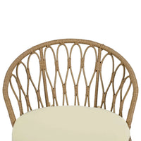 Outdoor Leisure Set, 2 Rattan Single Chairs with A Glass Round Table,