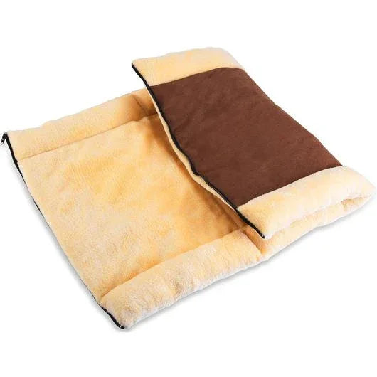 Close-up of plush pet bed fabric highlighting soft electrostatic plush material texture.