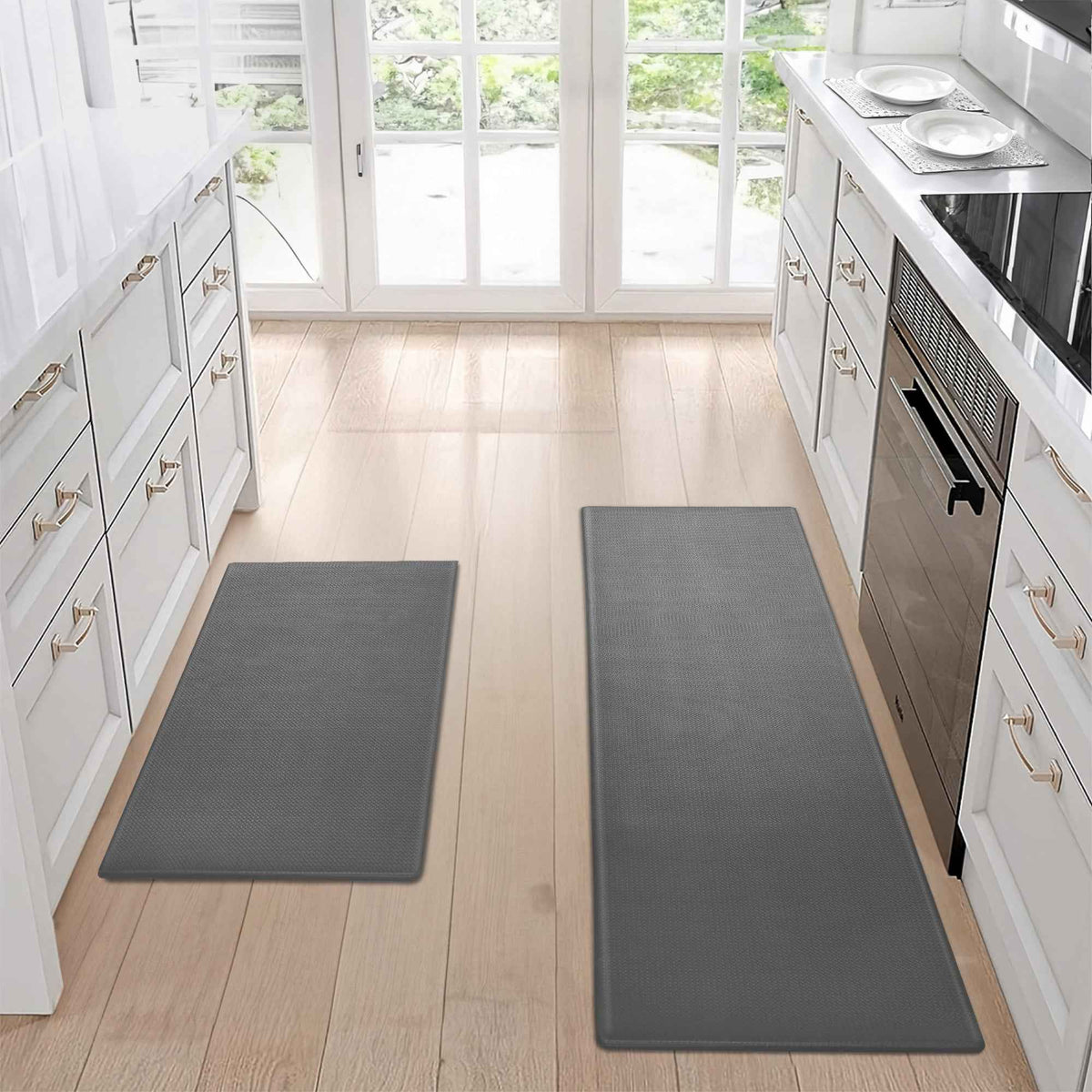 Kitchen Floor Mat Two-piece Set Of Non-slip, Waterproof And Easy To Clean