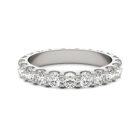 AGI Certified 2 CTW Round Lab Grown Diamond Eternity Band in 14K White