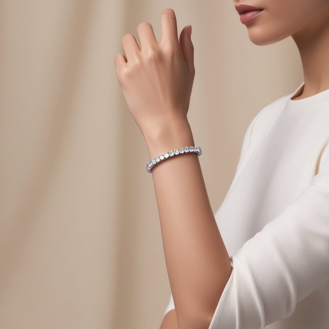 3.00 CTW AGI Certified Lab-Grown Diamond Tennis Bracelet in 14K Yellow