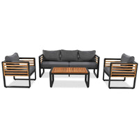 Large Size 4-pieces Outdoor Furniture sofa for 5 Person Conversation
