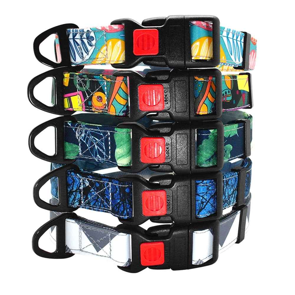 5 Colors Collar Dog Nylon Printed Pet Puppy Dog