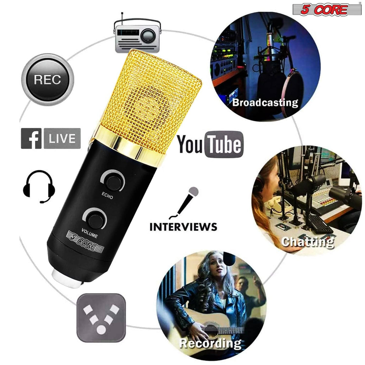 Snagva 5Core Recording Microphone Bundle – studio and gaming setup use