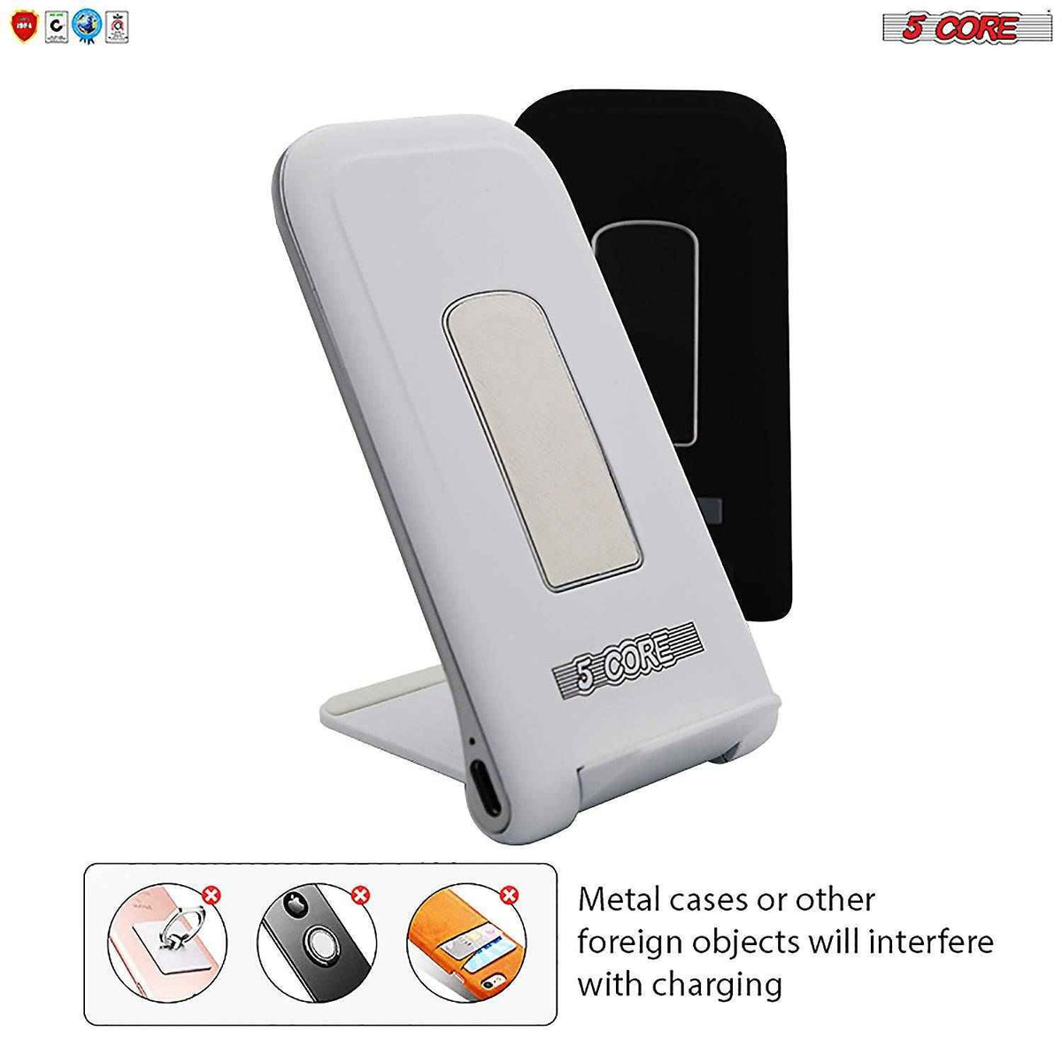 5 Core Wireless Charger 10W Max Fast Wireless Charging Pad Glass Top