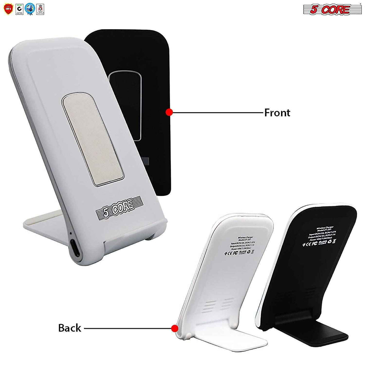 5 Core Wireless Charger 10W Max Fast Wireless Charging Pad Glass Top