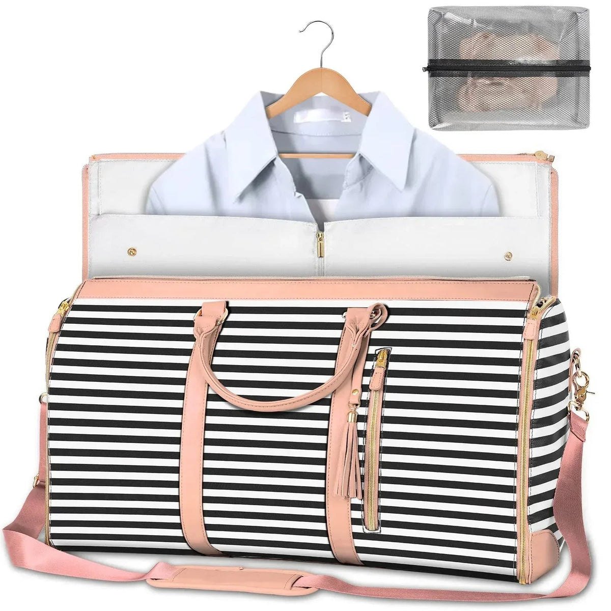 Large Capacity Travel Duffle Bag Women's Handbag Folding Suit Bag Waterproof Clothes Totes - Snagva