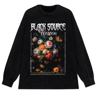Gothic Rose Letter Print Vintage Washed Oversized T-Shirt