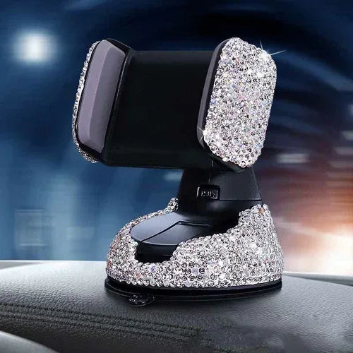 Multifunctional Air Outlet Diamond-encrusted Car Phone Holder - Snagva