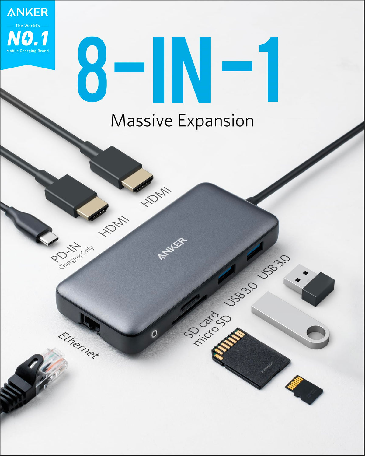 Anker 553 USB-C Hub 8-in-1 - product view 2