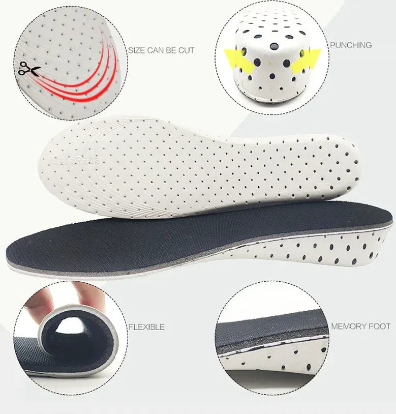 Men Women Invisible Height Increase Insoles Heel Lift Taller Shoe - Snagva