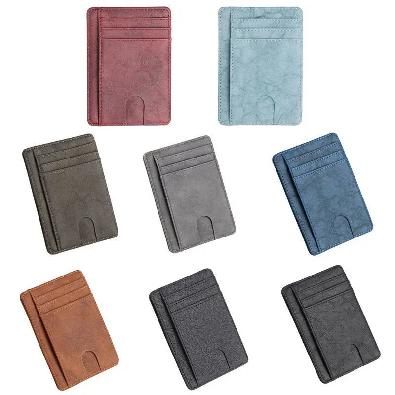 Mens Leather Slim Wallet Credit Card Holder RFID Blocking Pocket ID - Snagva