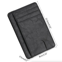 Mens Leather Slim Wallet Credit Card Holder RFID Blocking Pocket ID - Snagva
