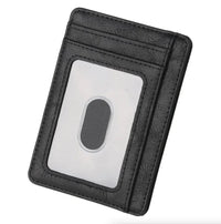 Mens Leather Slim Wallet Credit Card Holder RFID Blocking Pocket ID - Snagva