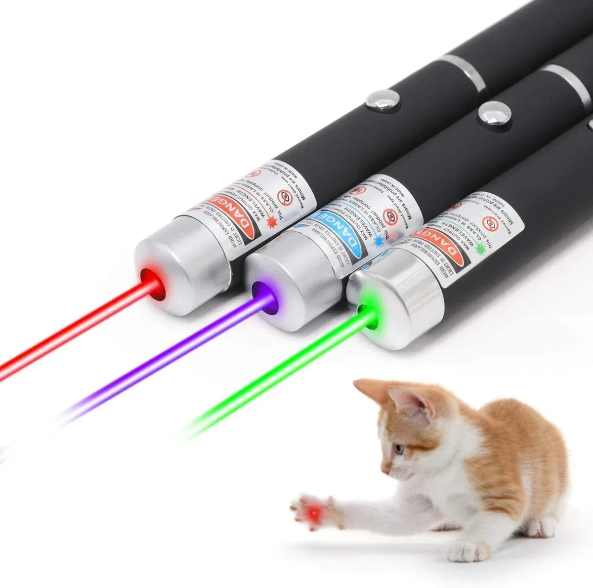 3 Packs 900Mile Laser Pointer Pen Green Blue Red Light Visible Beam - Snagva