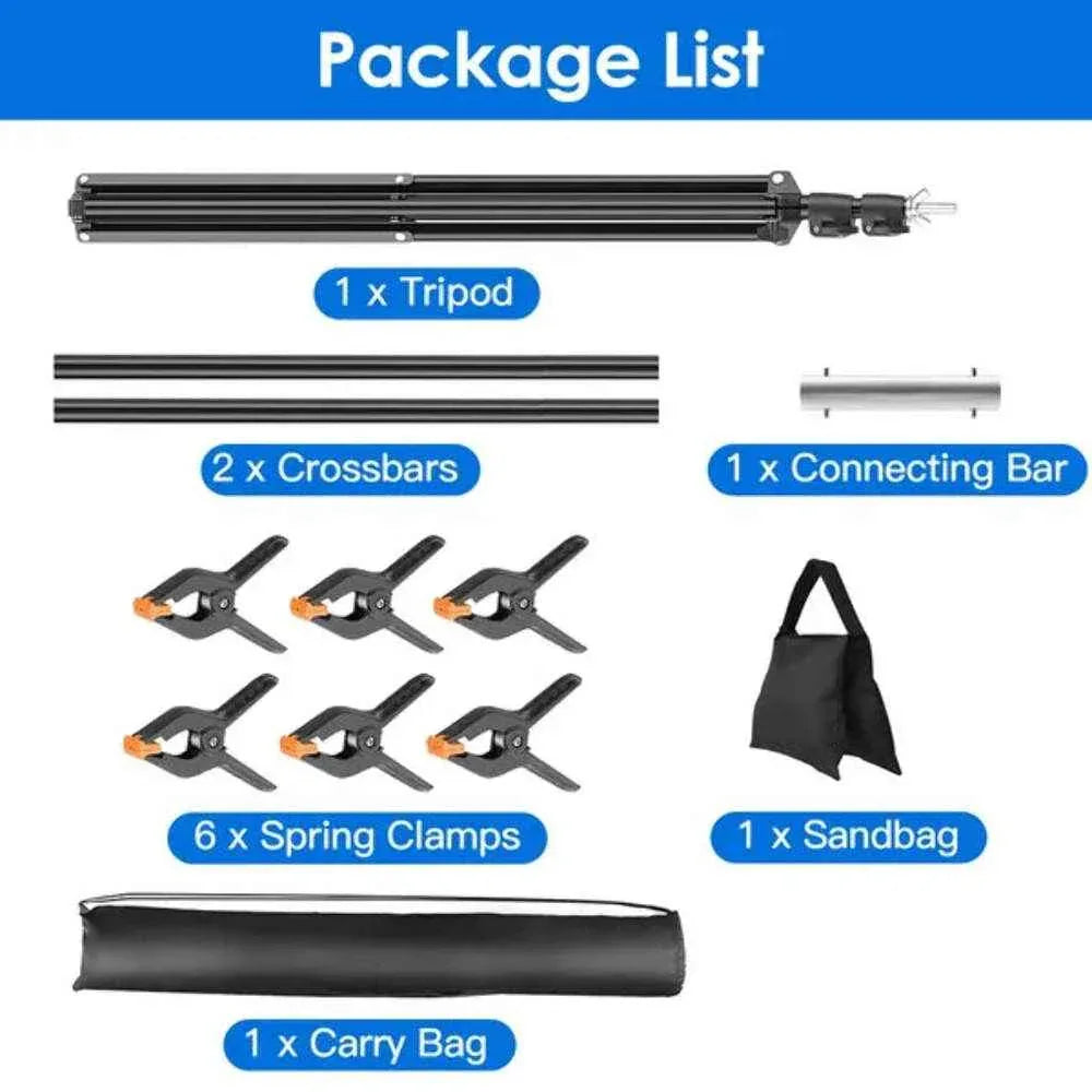 5×6.5FT T-Shape Photo Video Backdrop Stand Heavy Duty Background Stand Adjustabl