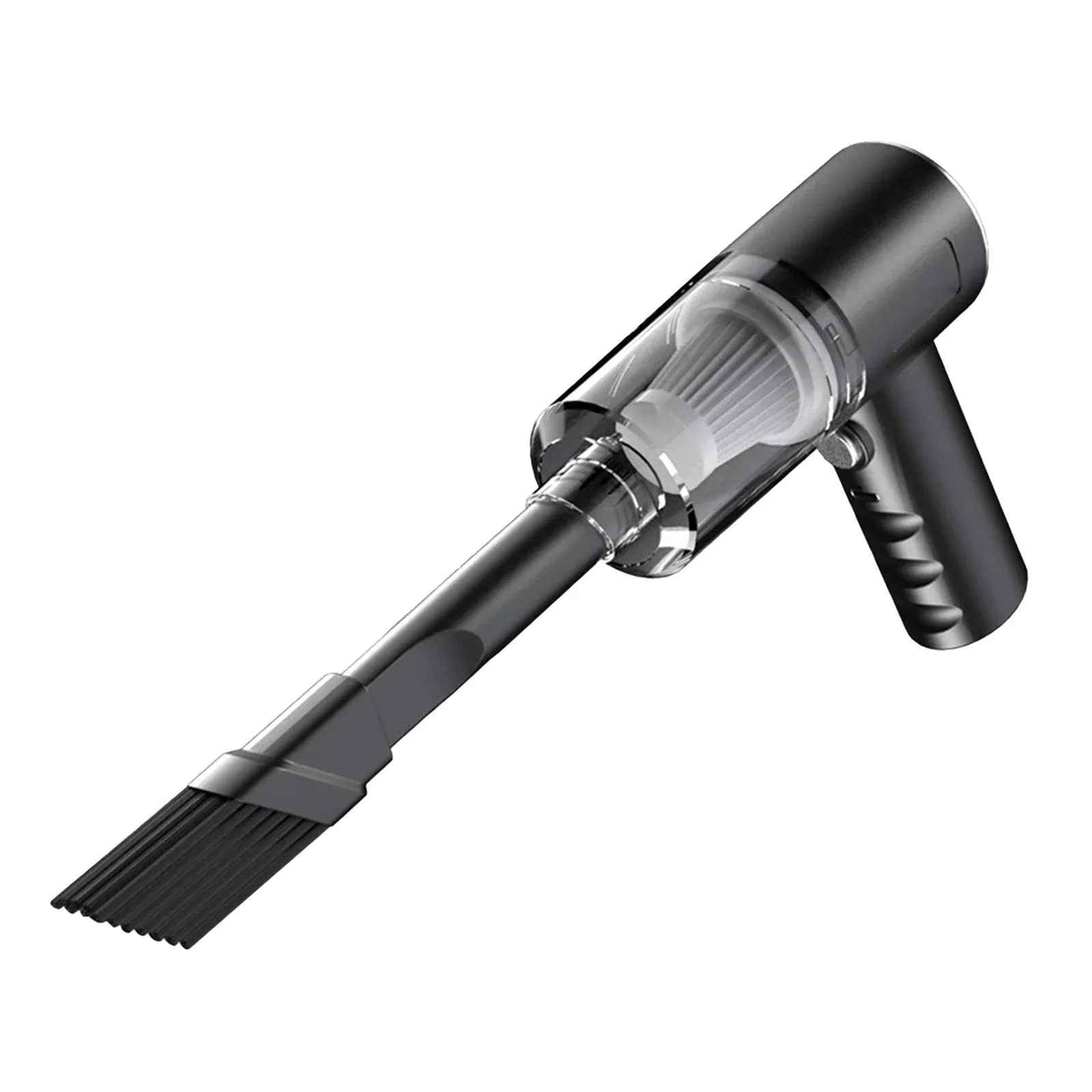 A compact, cordless handheld vacuum cleaner with a sleek design, ideal for quickly cleaning cars or small spaces.