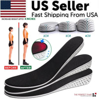 Men Women Invisible Height Increase Insoles Heel Lift Taller Shoe - Snagva
