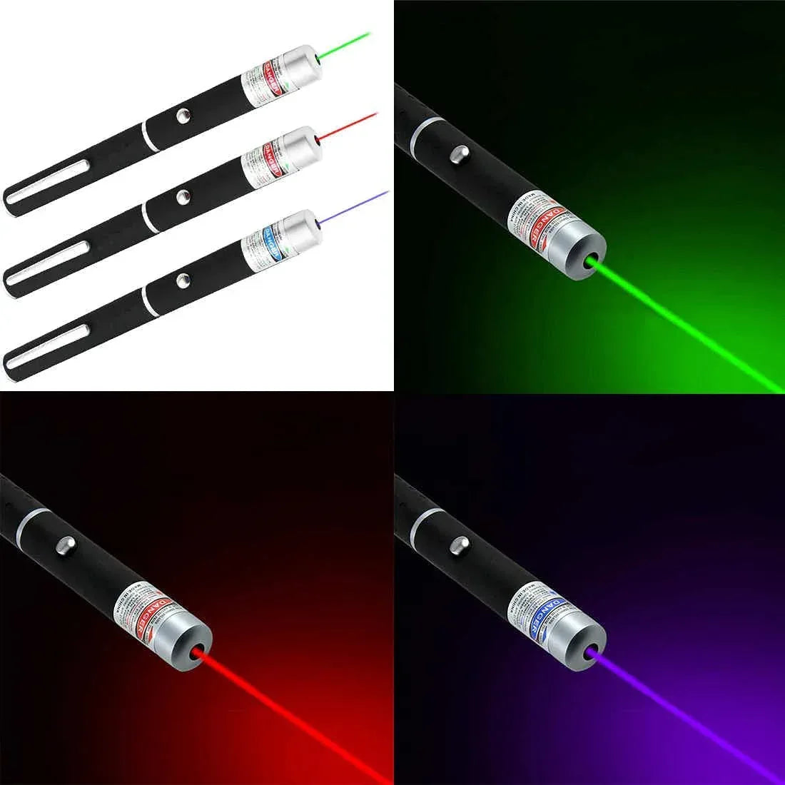 3 Packs 900Mile Laser Pointer Pen Green Blue Red Light Visible Beam - Snagva