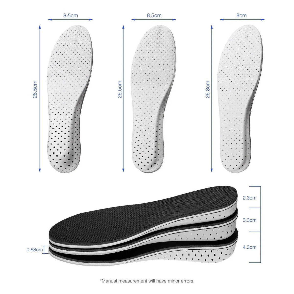 Men Women Invisible Height Increase Insoles Heel Lift Taller Shoe - Snagva