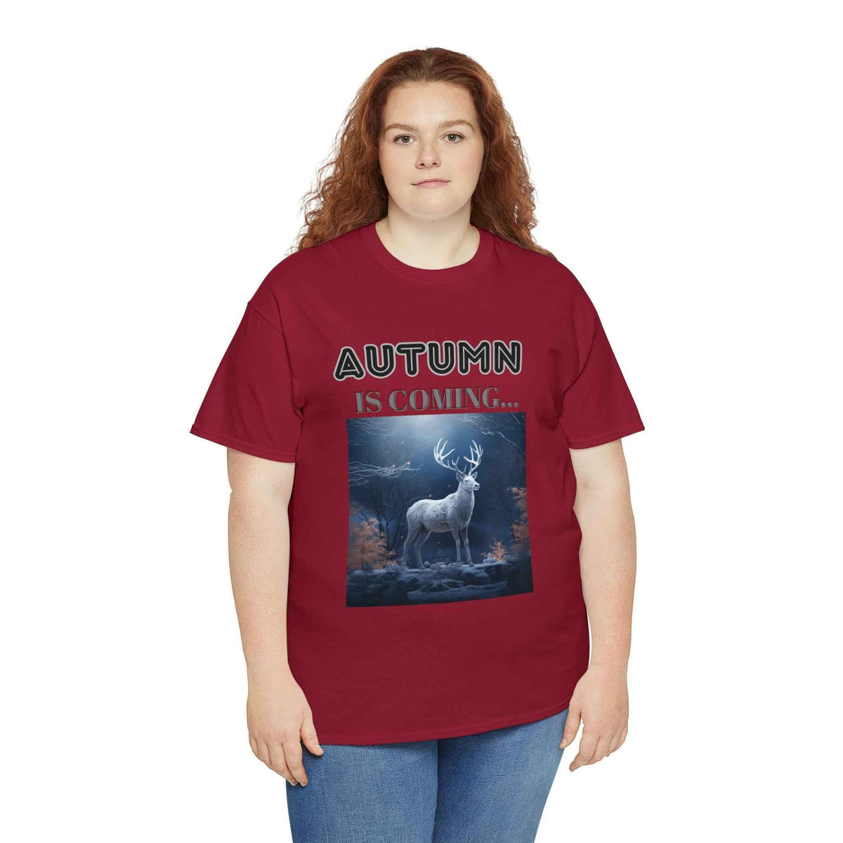 Autumn is coming: Fall Vibes T-shirts | Deer Drinking Brook Leaves Cha