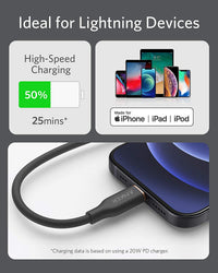 Anker <b>641</b> USB-C to Lightning Cable (Flow, 3 ft Silicone)