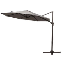 Outsunny 9.7-foot taupe offset cantilever patio umbrella with aluminum steel frame and cross base outdoors