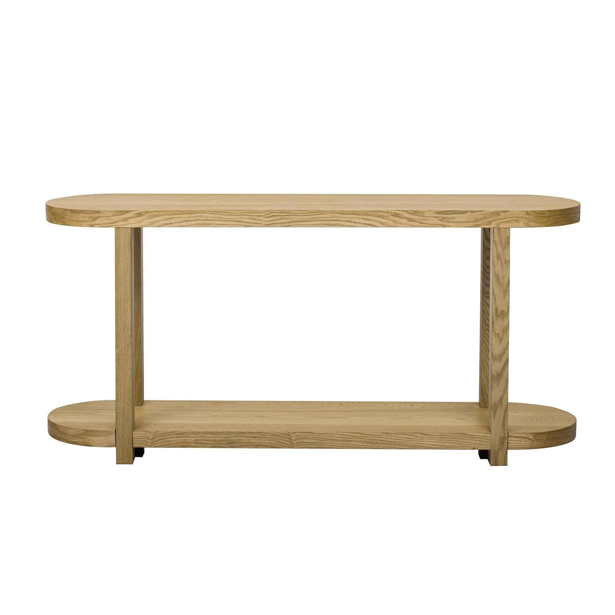 Modern Minimalist Ash Veneer Entryway Table with Streamlined Desktop