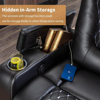 Power Recliner Chair With USB Ports And Cup Holders Black