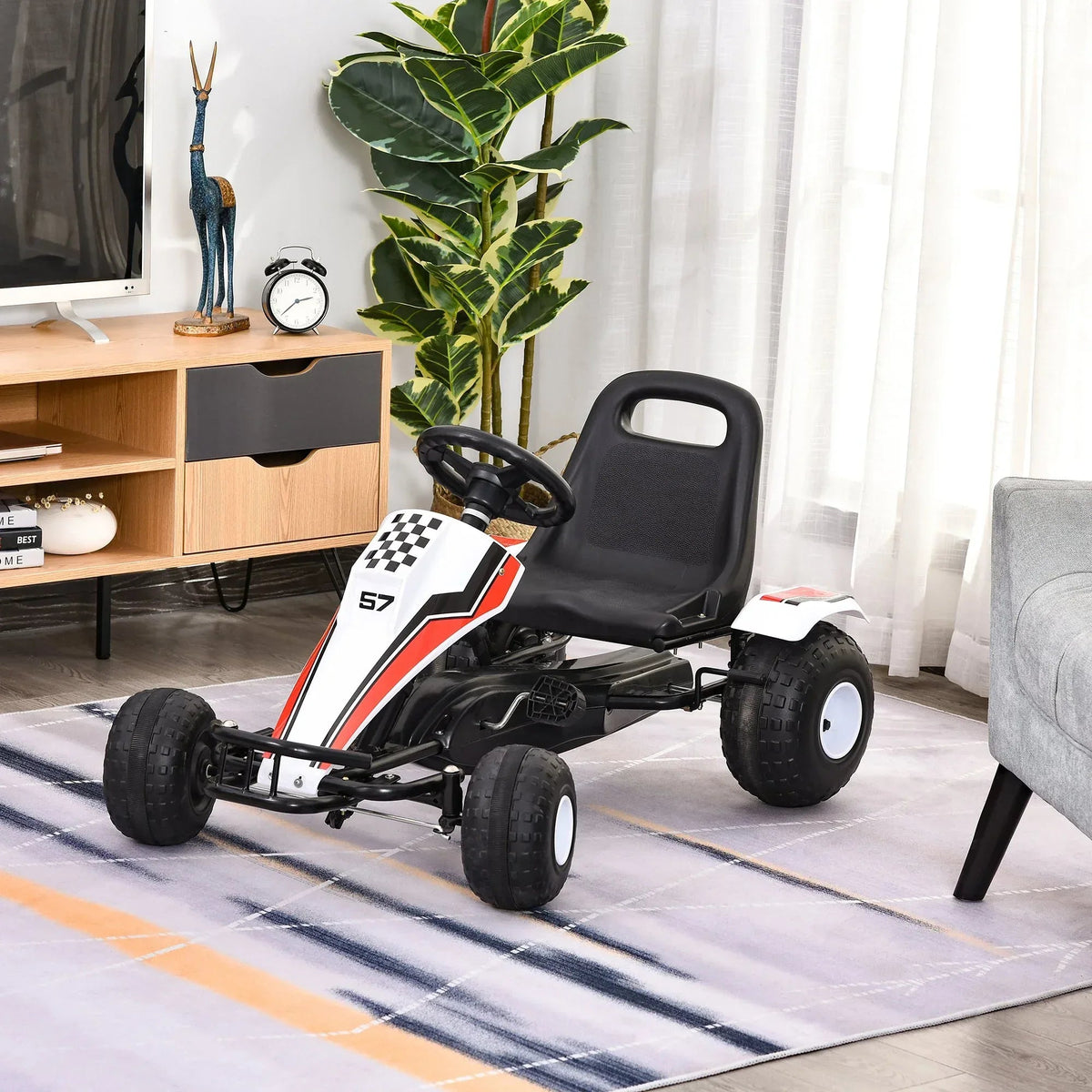 Aosom Pedal Go Kart Children Ride on Car Racing Style with Adjustable - Snagva