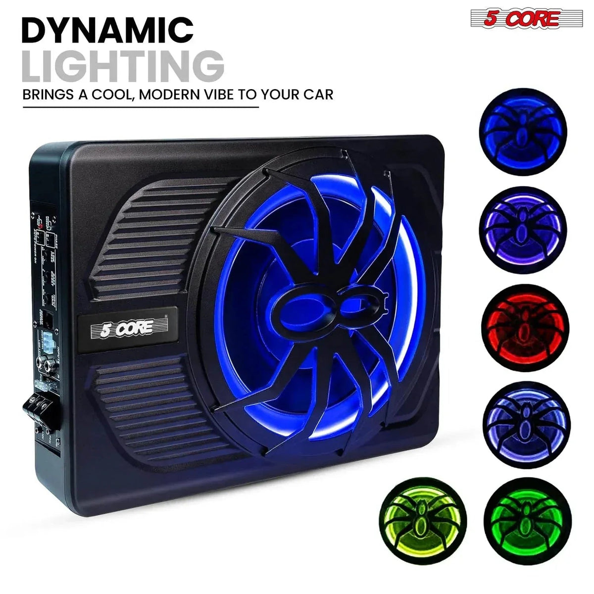 5Core 10 Inch Slim under Seat Car Audio Subwoofer 800W Built in - Snagva