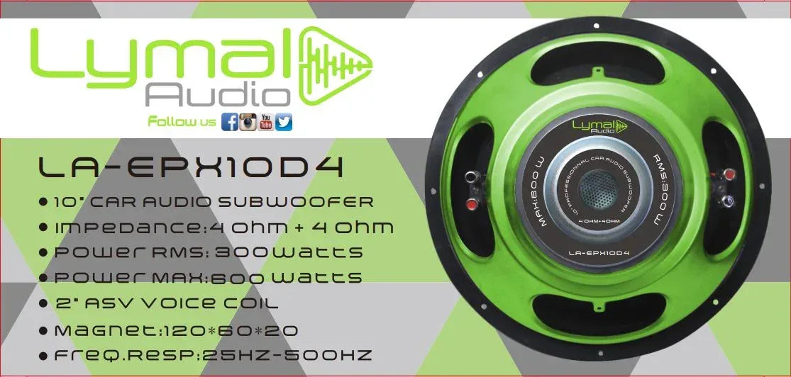 LA-EPX10D4 10" Subwoofer 600 Watts DVC 4-Ohm - Snagva