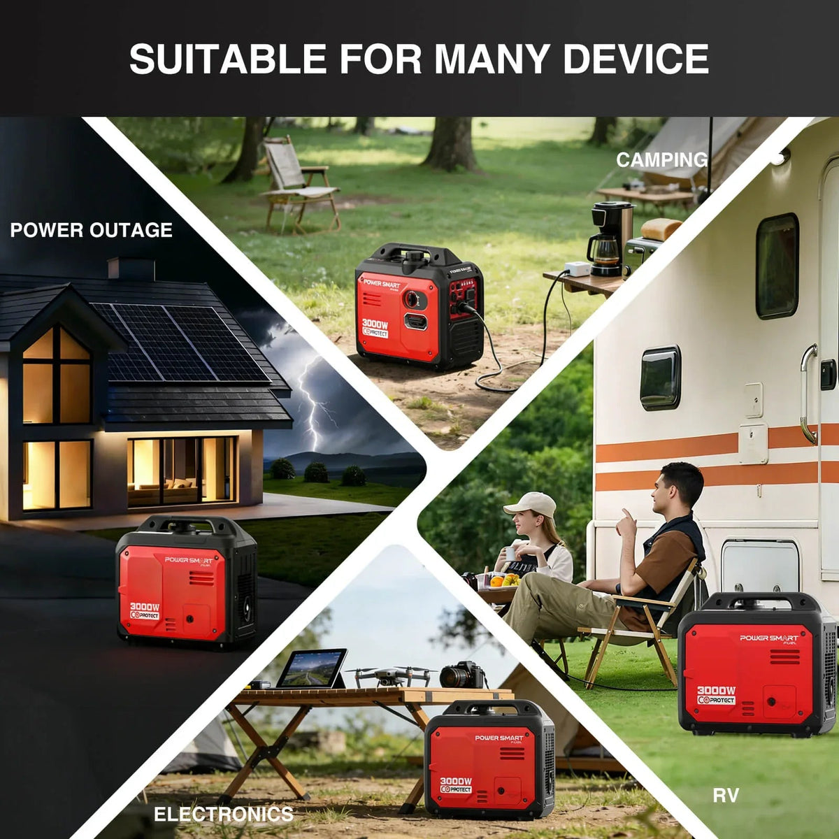 3000W Inverter Gas Generator w/ CO Alert DB5032 product image for Snagva.