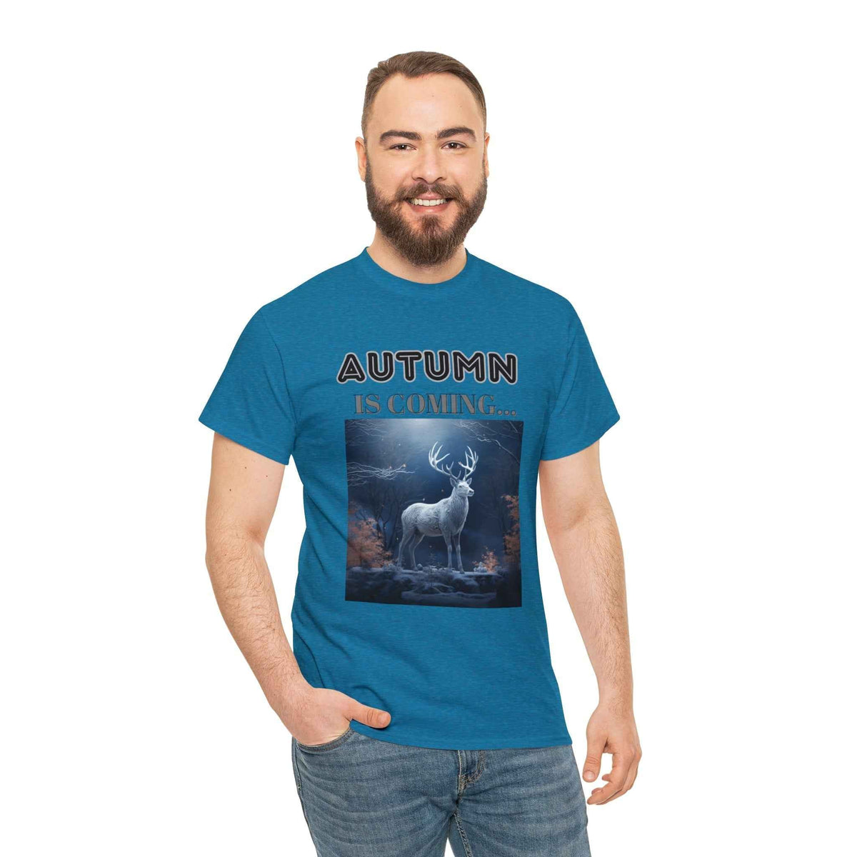 Autumn is coming: Fall Vibes T-shirts | Deer Drinking Brook Leaves Cha