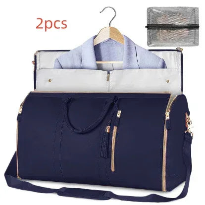 Large Capacity Travel Duffle Bag Women's Handbag Folding Suit Bag Waterproof Clothes Totes - Snagva